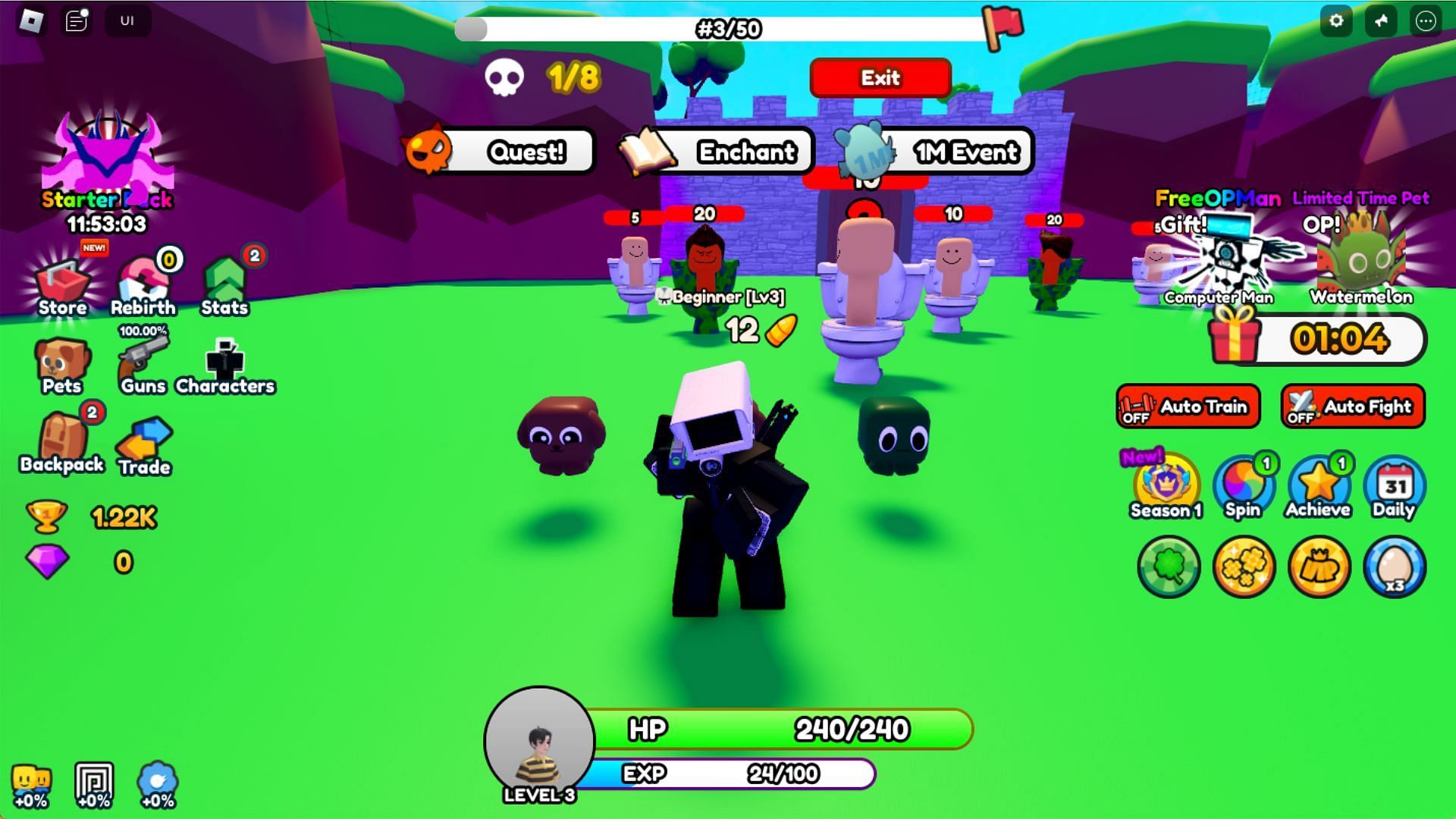 Start training (Image via Roblox)