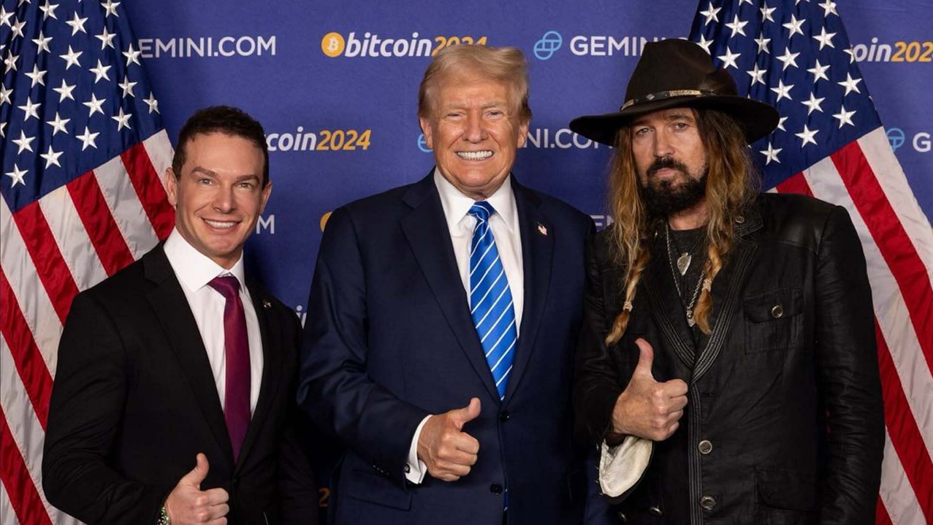 Donald Trump and Billy Ray Cyrus at Bitcoin 2024 conference (Image via Instagram/ @billyraycyrus)