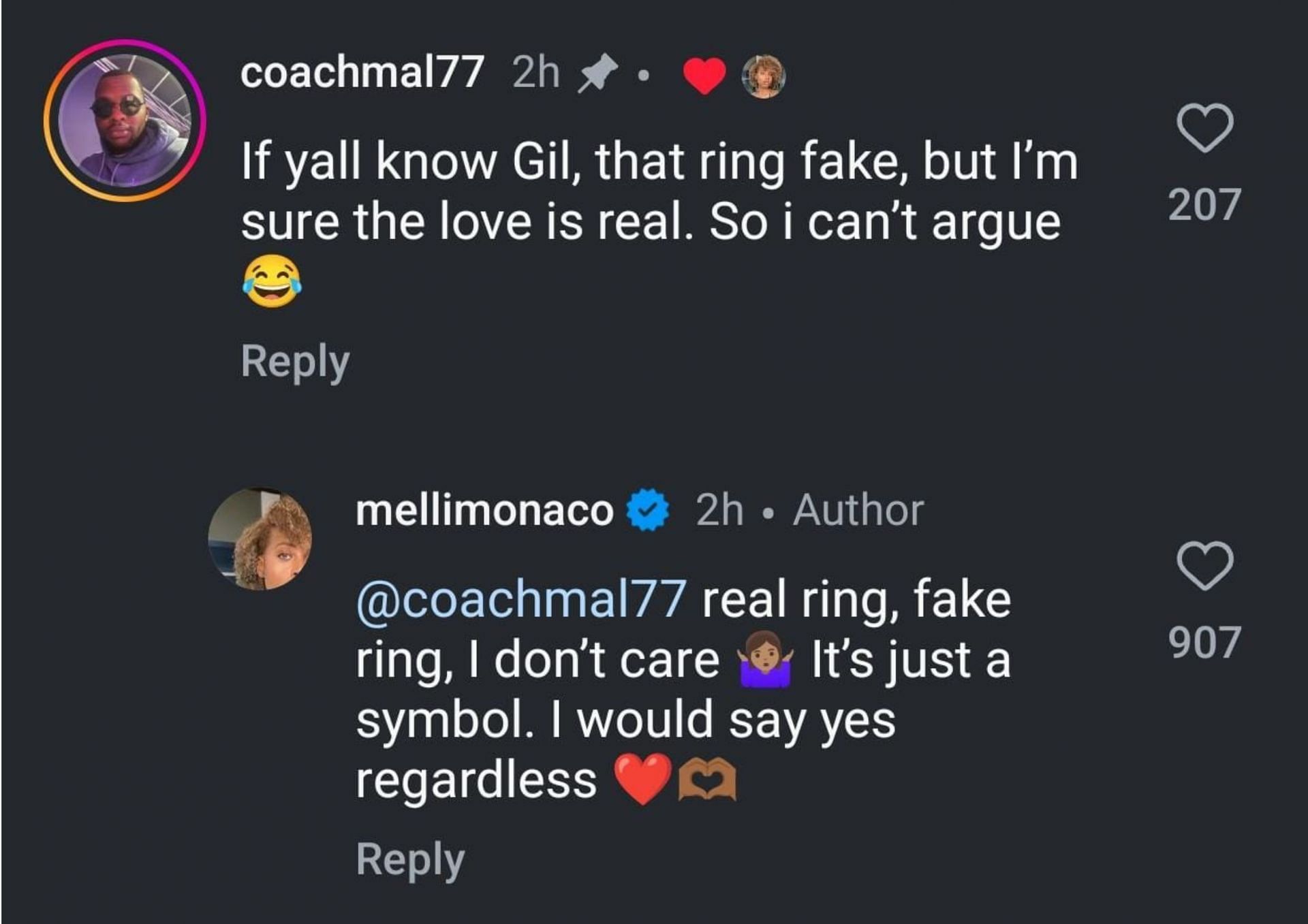 Melli Monaco replies to a troll on Instagram. (Photo: Screengrabbed from Melli&#039;s IG post)