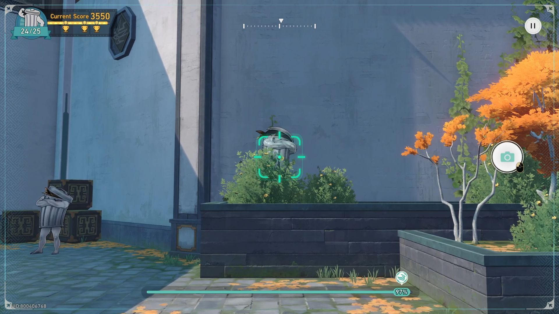 Trashcan 25 appears from behind the bushes (Image via HoYoverse)