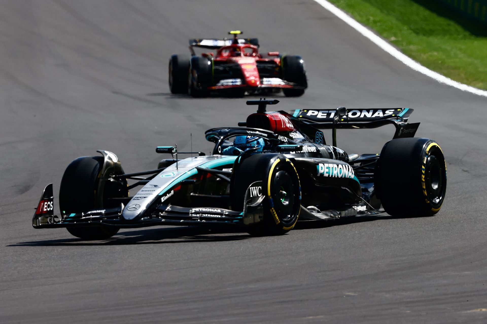 George Russell of Mercedes at Formula 1 Belgian Grand Prix at Spa-Francorchamps in Spa, Belgium on July 28, 2024. (Photo by Jakub Porzycki/NurPhoto via Getty Images)