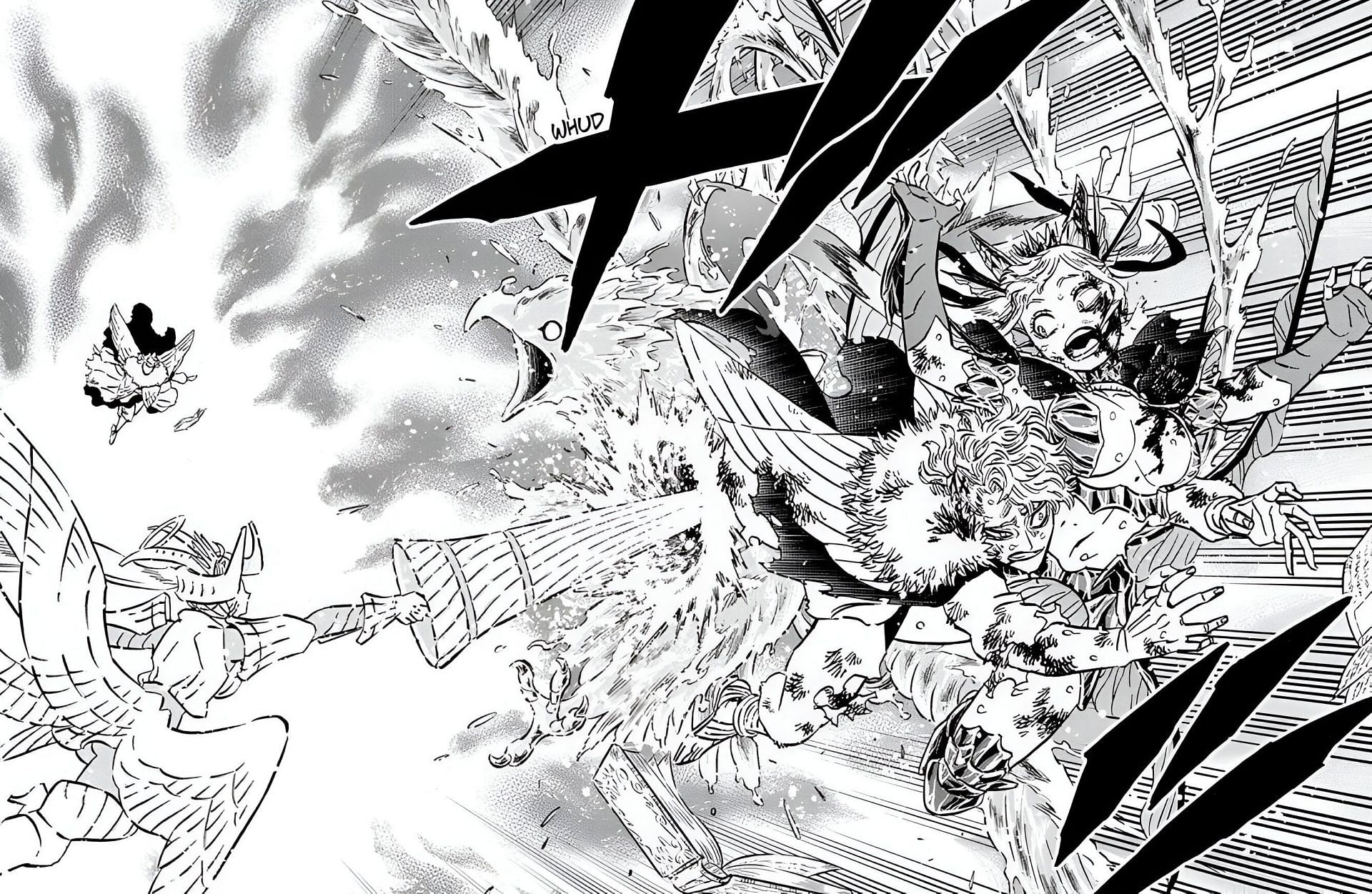 Solid and Nebra protecting Noelle in Black Clover Chapter 372 (Image via Shueisha)