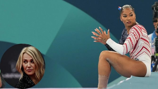 Nadia Comaneci reacts to CAS ruling overturning the last minute decision at Paris Olympics which awarded bronze medal to Jordan Chiles