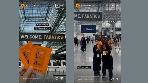 The Shops's IG story from the Fanatics Fest. (Credits: @theshopun/Instagram)