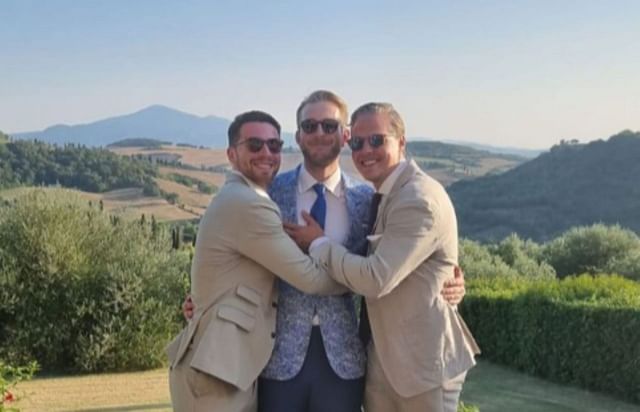 Jeremy Swayman, Linus Ullmark and Hampus Lindholm in Italy. (Image Source: Insta)