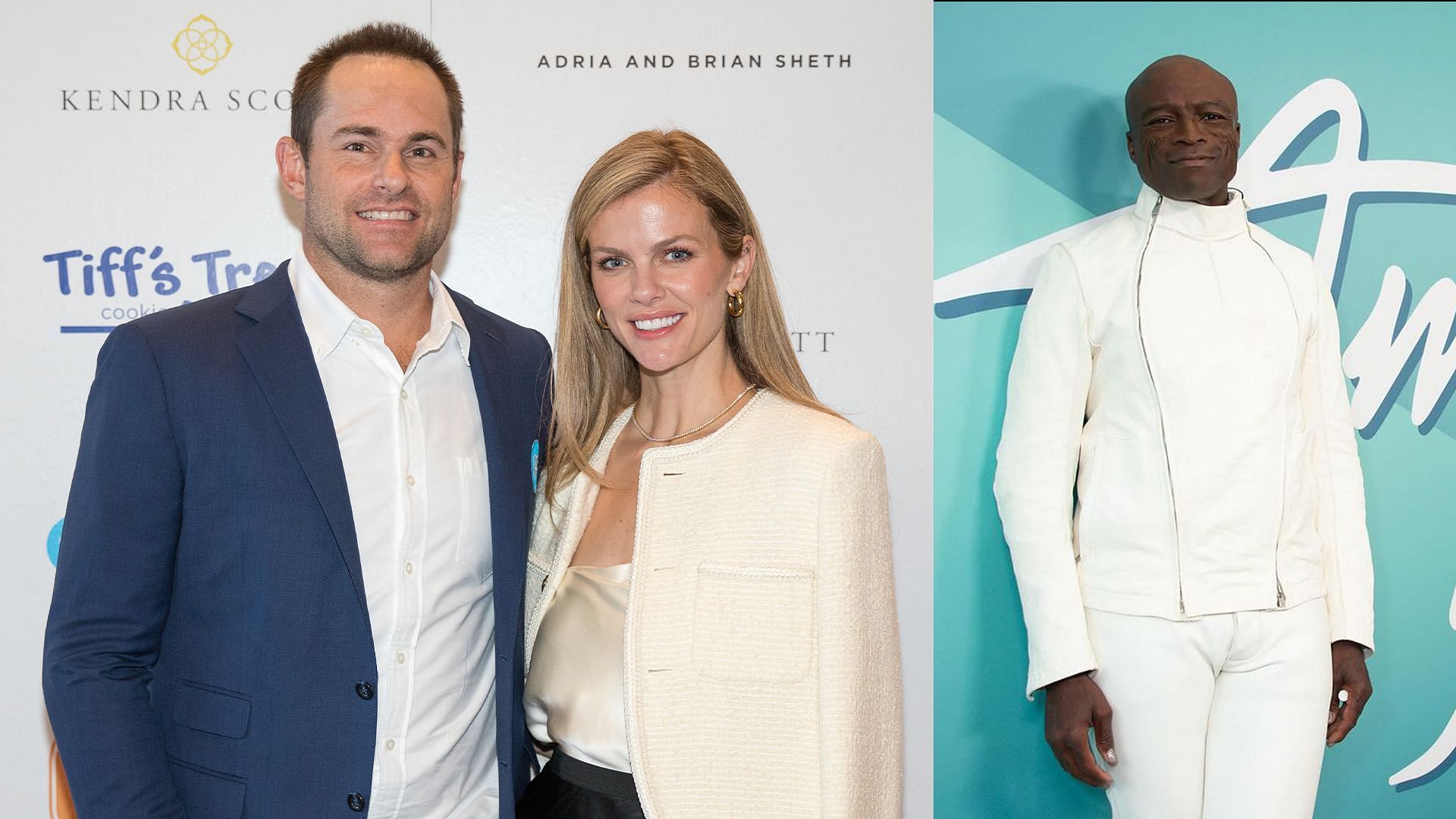 Andy Roddick with Brooklyn Decker (L) and Seal (R) [Image Source: Getty Images ; Instagram/Seal]