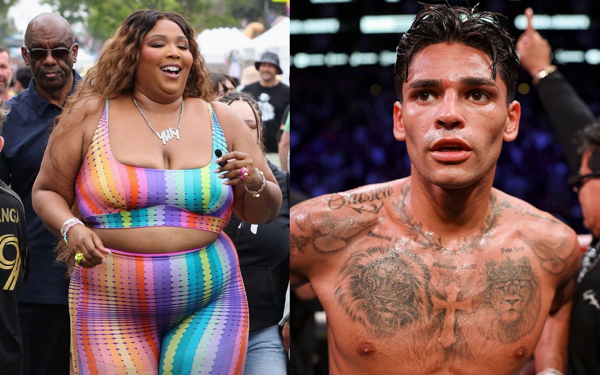 Ryan Garcia (right) defends Lizzo (left) over rumors that bullying led to her to join a gym [Images courtesy: Getty Images]