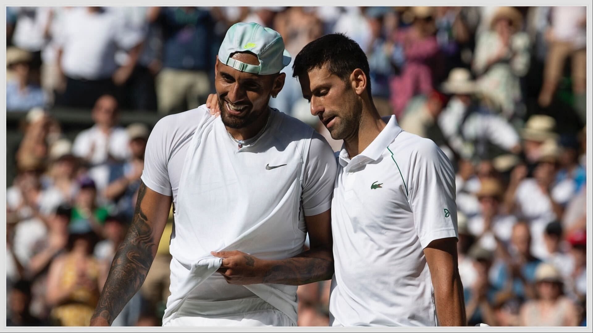 Novak Djokovic and Nick Kyrgios bantered over the Serb