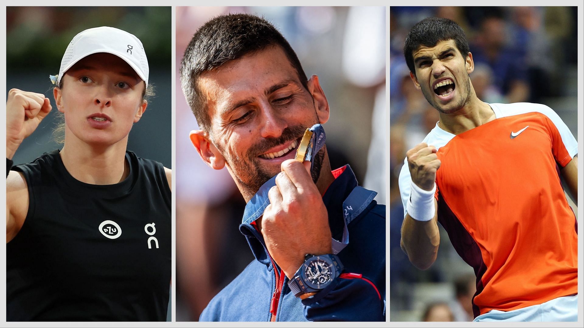 Iga Swiatek, Novak Djokovic, and Carlos Alcaraz were among the medalists at the Paris Olympics 2024. (Photos: Getty)