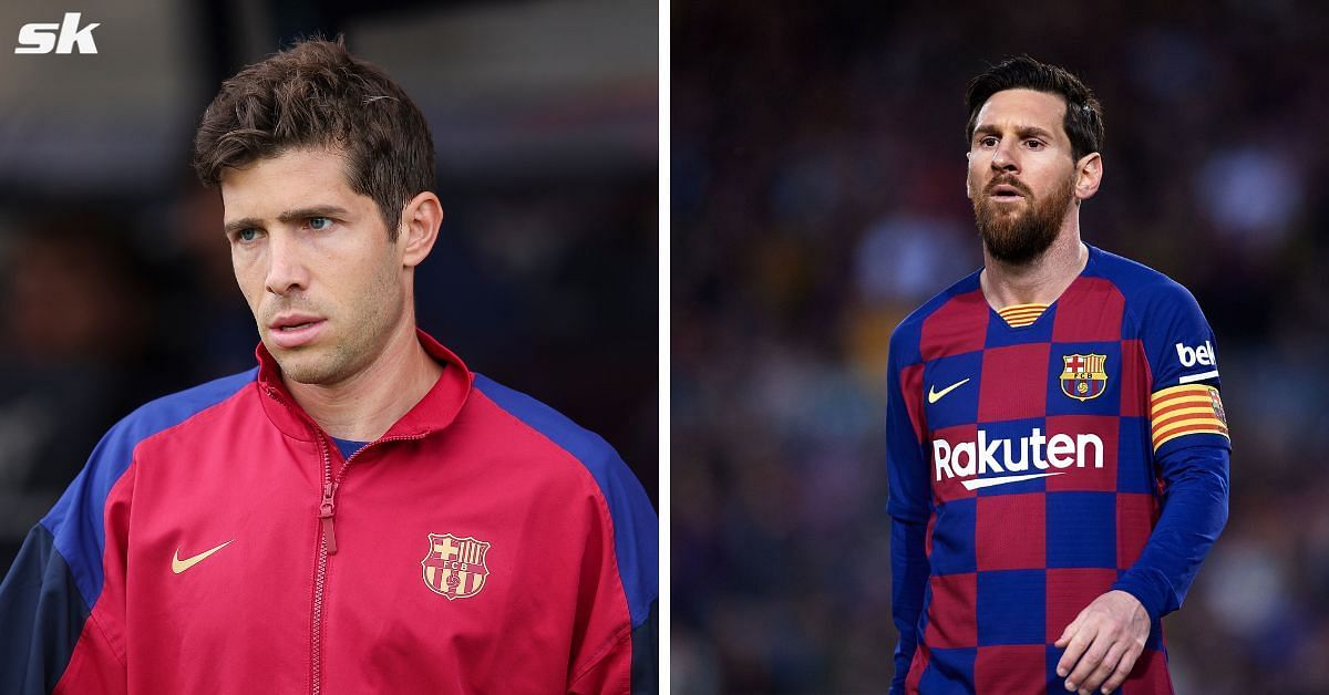 Sergi Roberto (left) and Lionel Messi