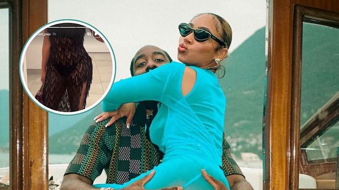 James Harden's girlfriend Paije Speights rocks a stylish black outfit as she gives fans a peek into the Clippers star’s pre-birthday bash