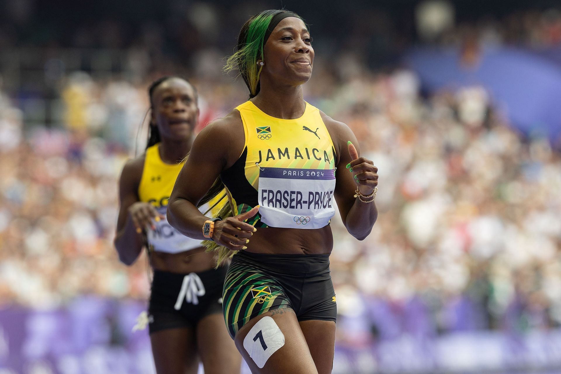 Shelly-Ann Fraser-Pryce at the Paris Olympics (Image Source: Getty)