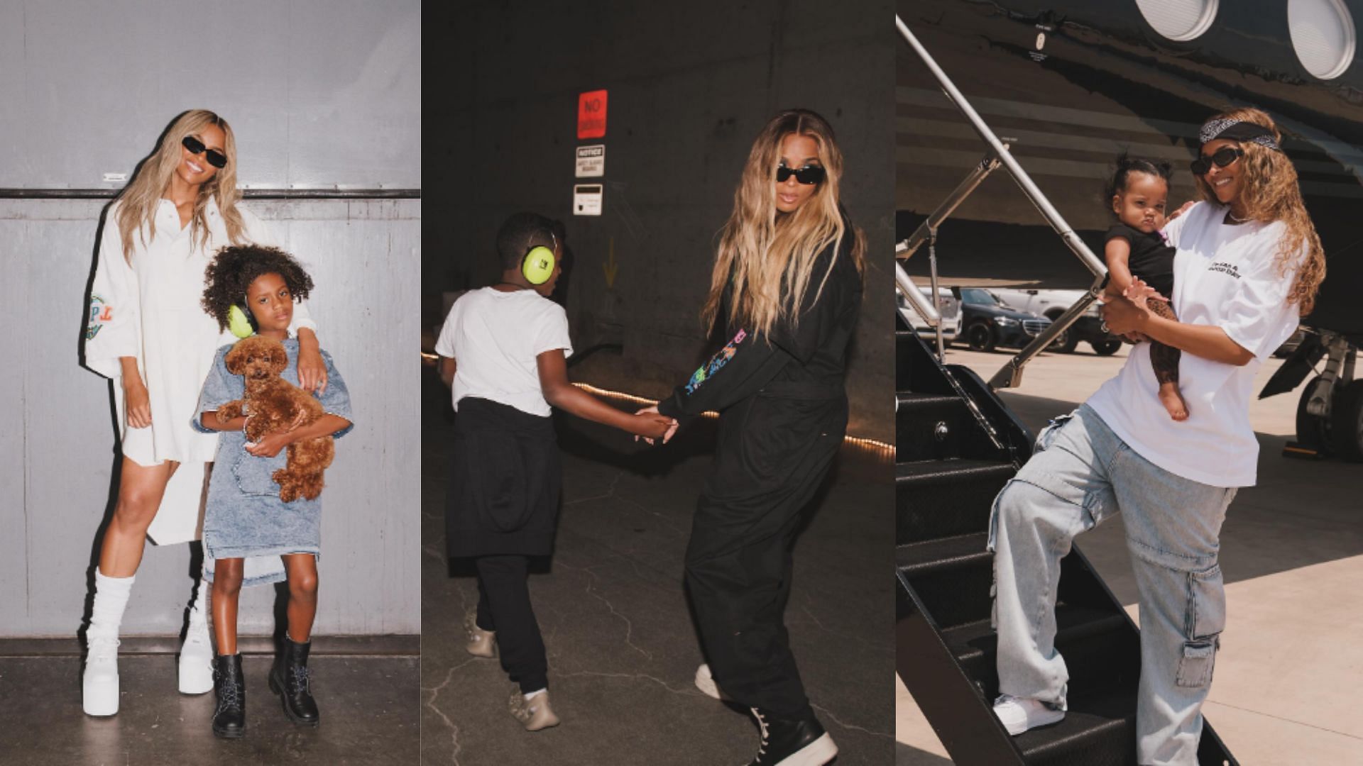 Ciara and her children while on tour. (image credits: instagram/ciara)