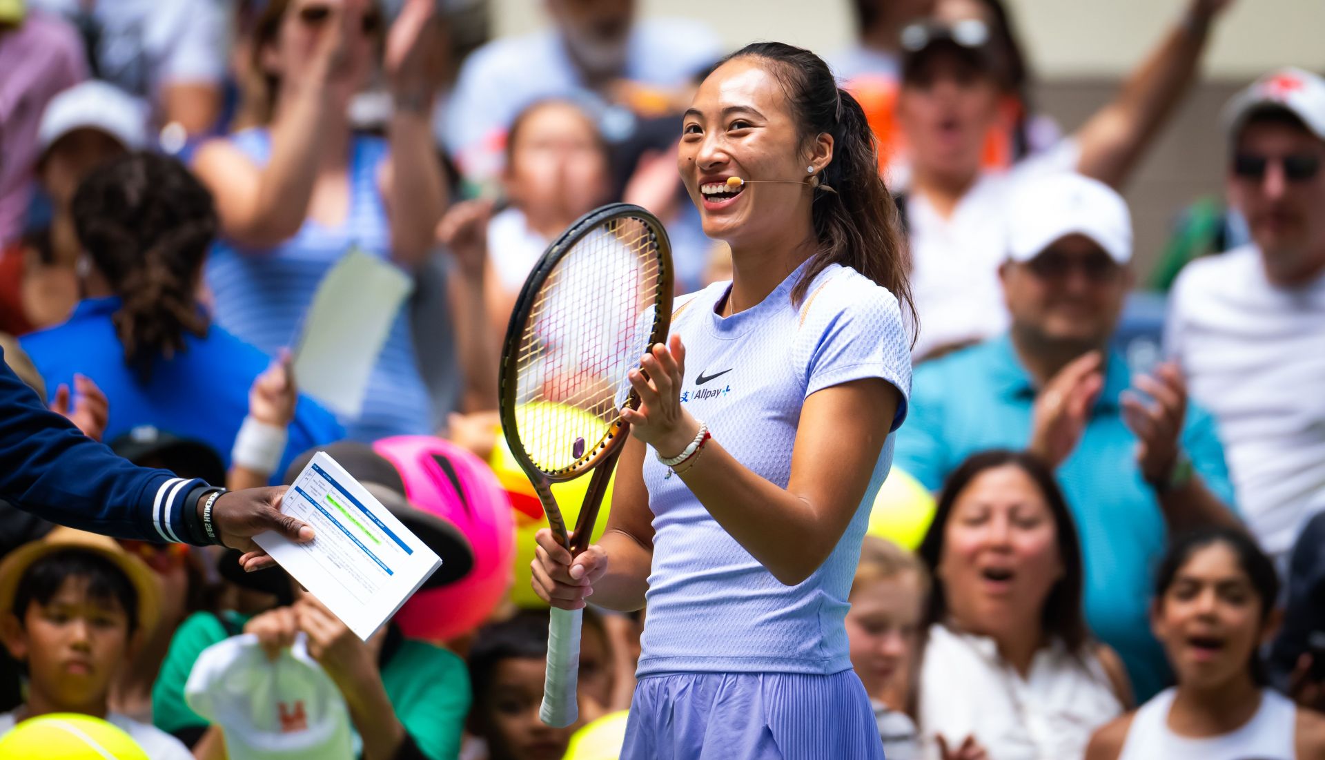 Zheng Qinwen at the 2024 US Open (Image via Getty)