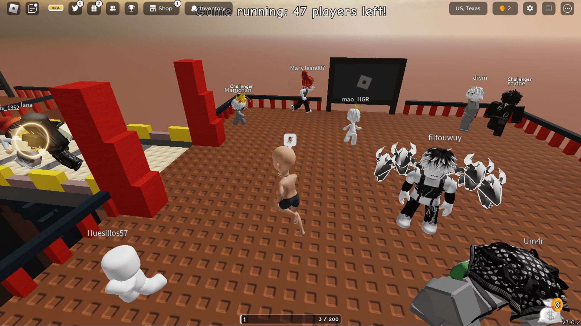 Gameplay screenshot from Pass the Bomb (Image via Roblox)