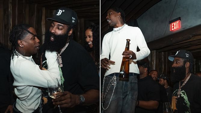 Watch: Travis Scott honors James Harden with praise-filled birthday toast in Las Vegas