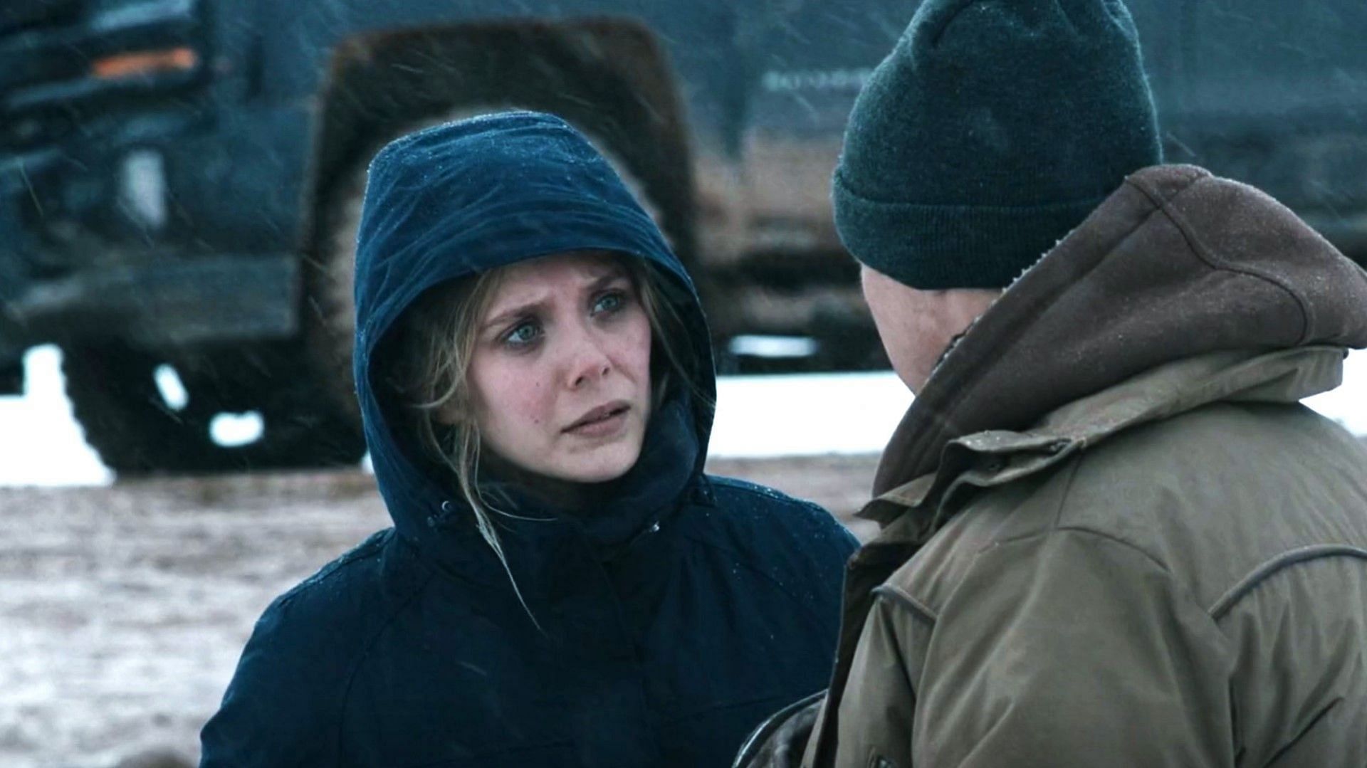 Elizabeth Olsen as Jane Banner in Wind River (Image via Voltage Pictures)