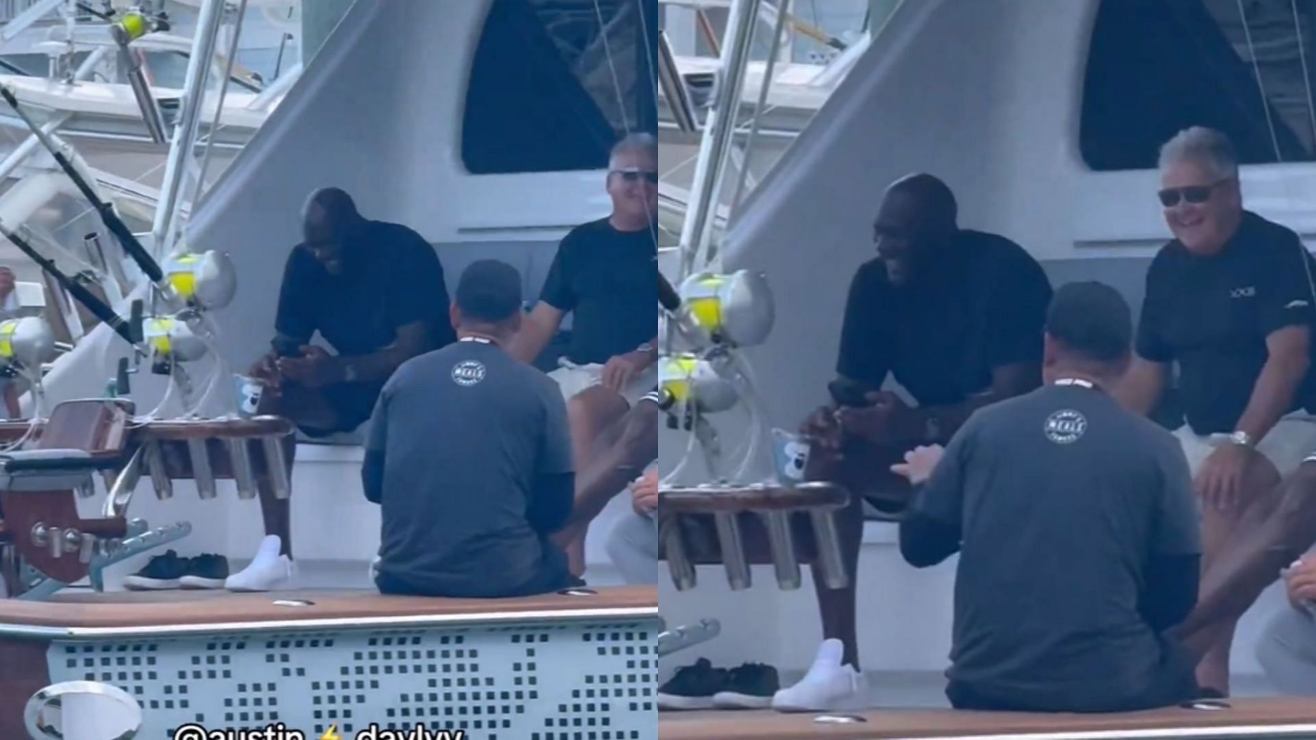 Michael Jordan enjoys his time while participating in the White Marlin Open