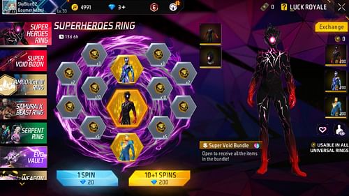 The Free Fire Superheroes Ring is active for two weeks (Image via Garena)