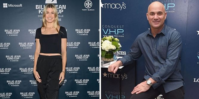 Andre Agassi & Eugenie Bouchard join hands for pickleball match at Life Time New York event