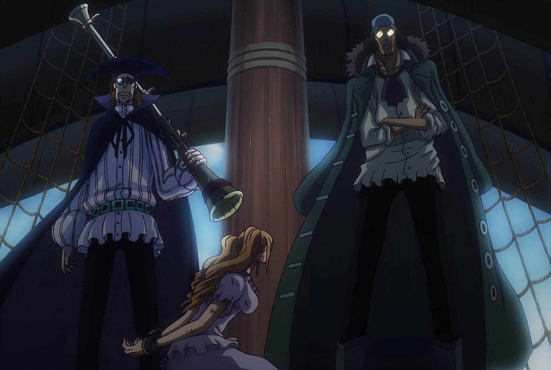 Pudding getting kidnapped by the Blackbeard Pirates (Image via Toei Animation)