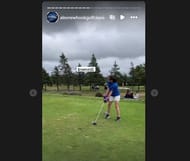 Maggie Connors taking a shot (Credit: Newhook's Golf IG page)