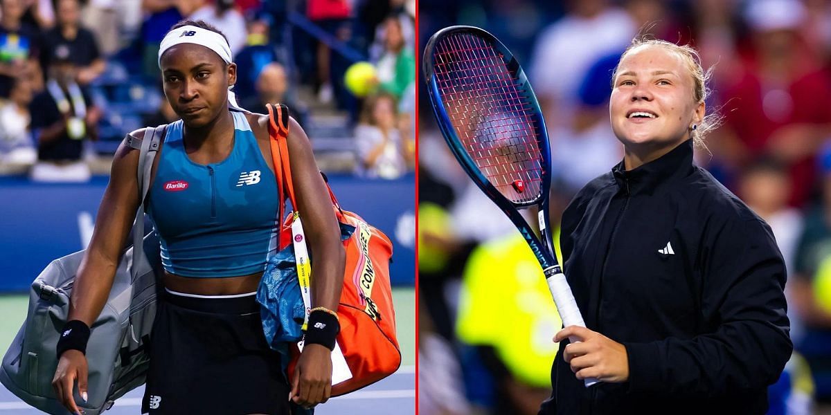 Coco Gauff (L) Diana Shnaider (R). (Images via GETTY)