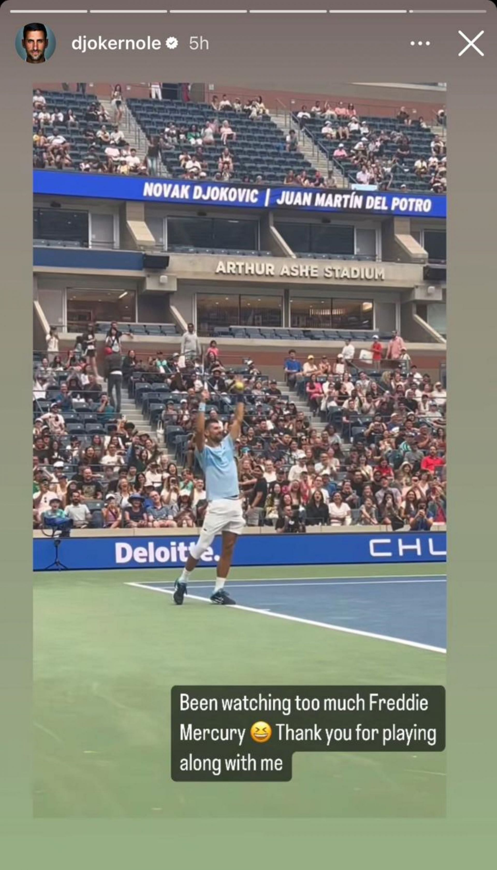 Novak Djokovic's Instagram story; Instagram - @djokernole