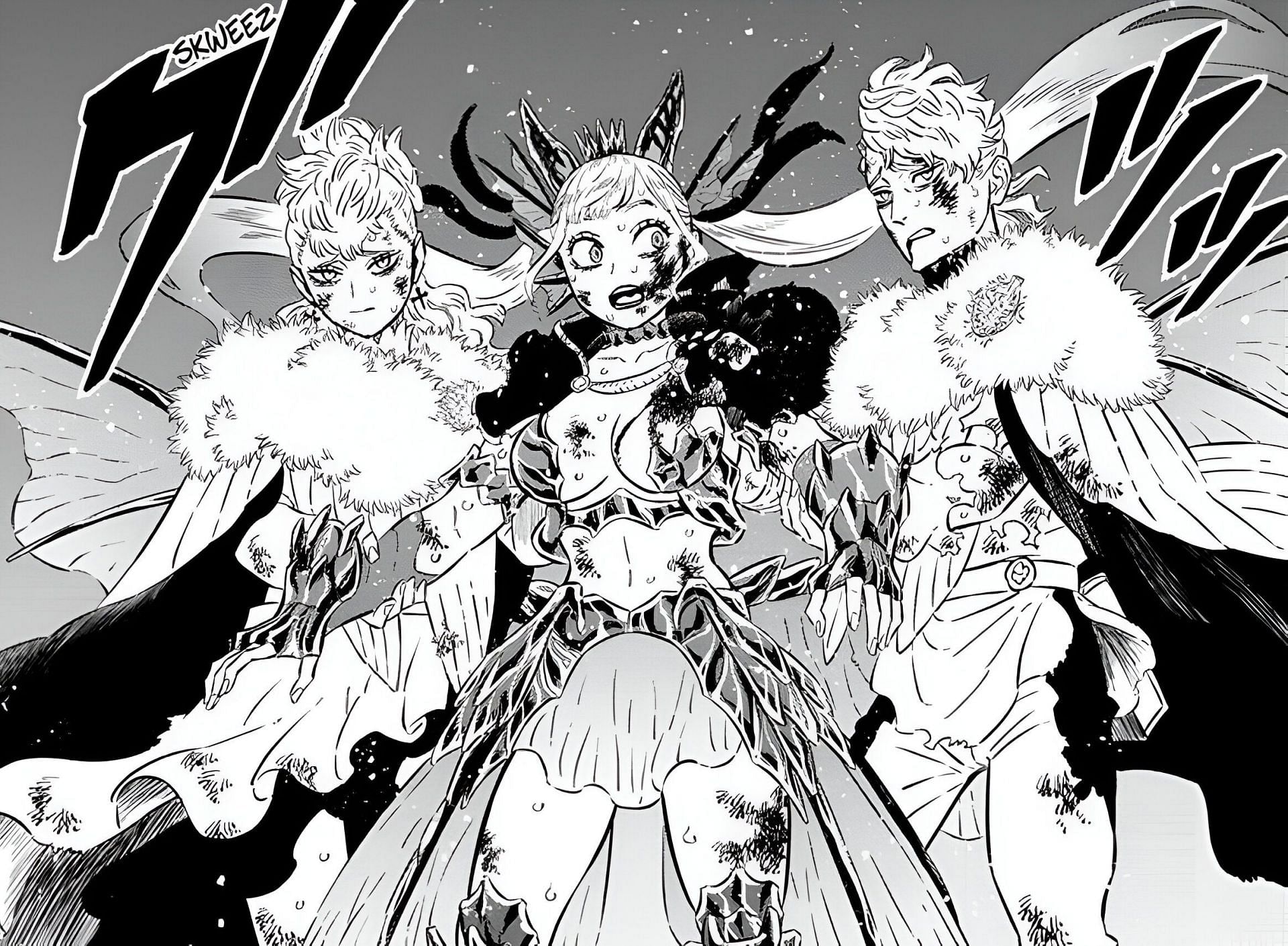 Nebra, Noelle, and Solid as seen in Black Clover chapter 373 (Image via Shueisha)