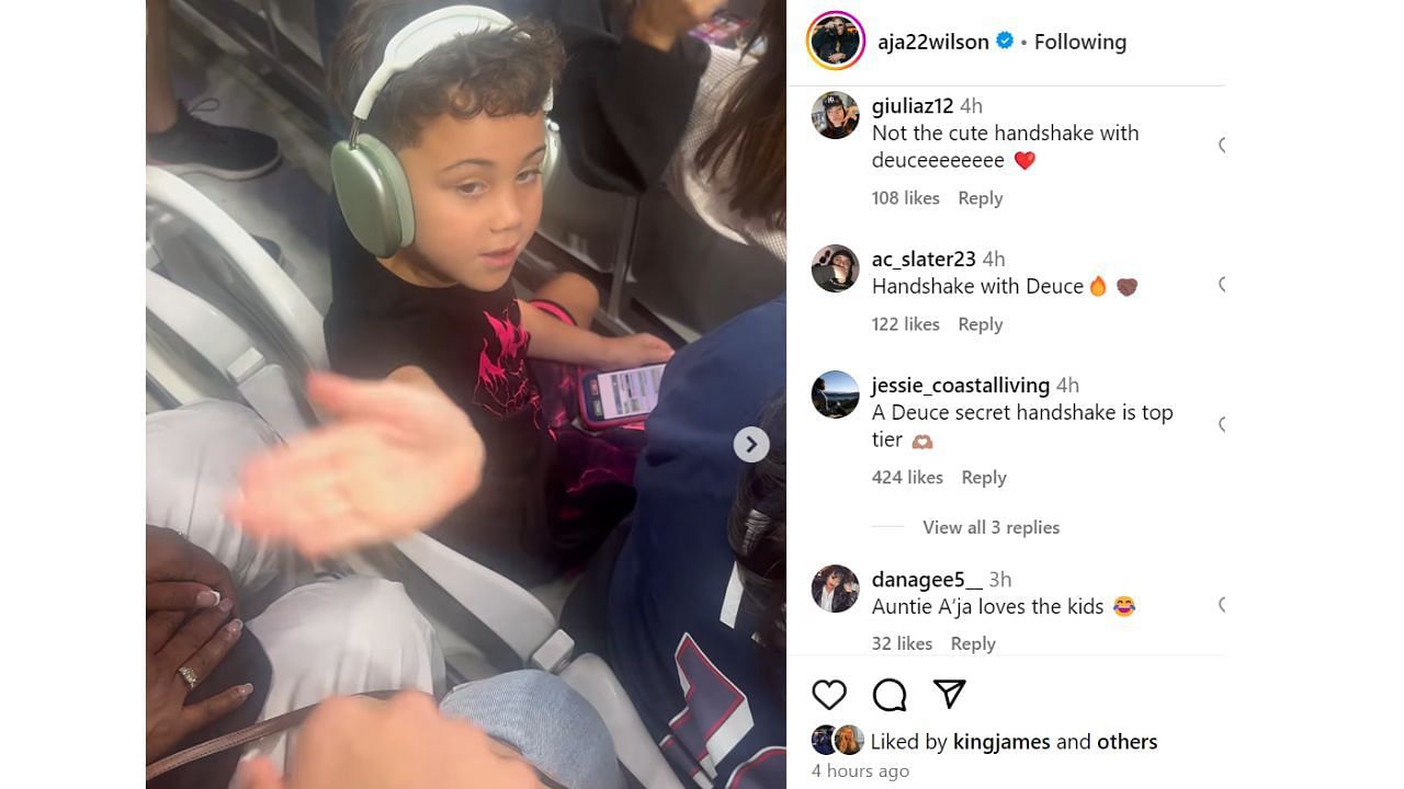 Fans react to A&#039;ja Wilson&#039;s handshake with Deuce Tatum. [photo: @aja22wilson]