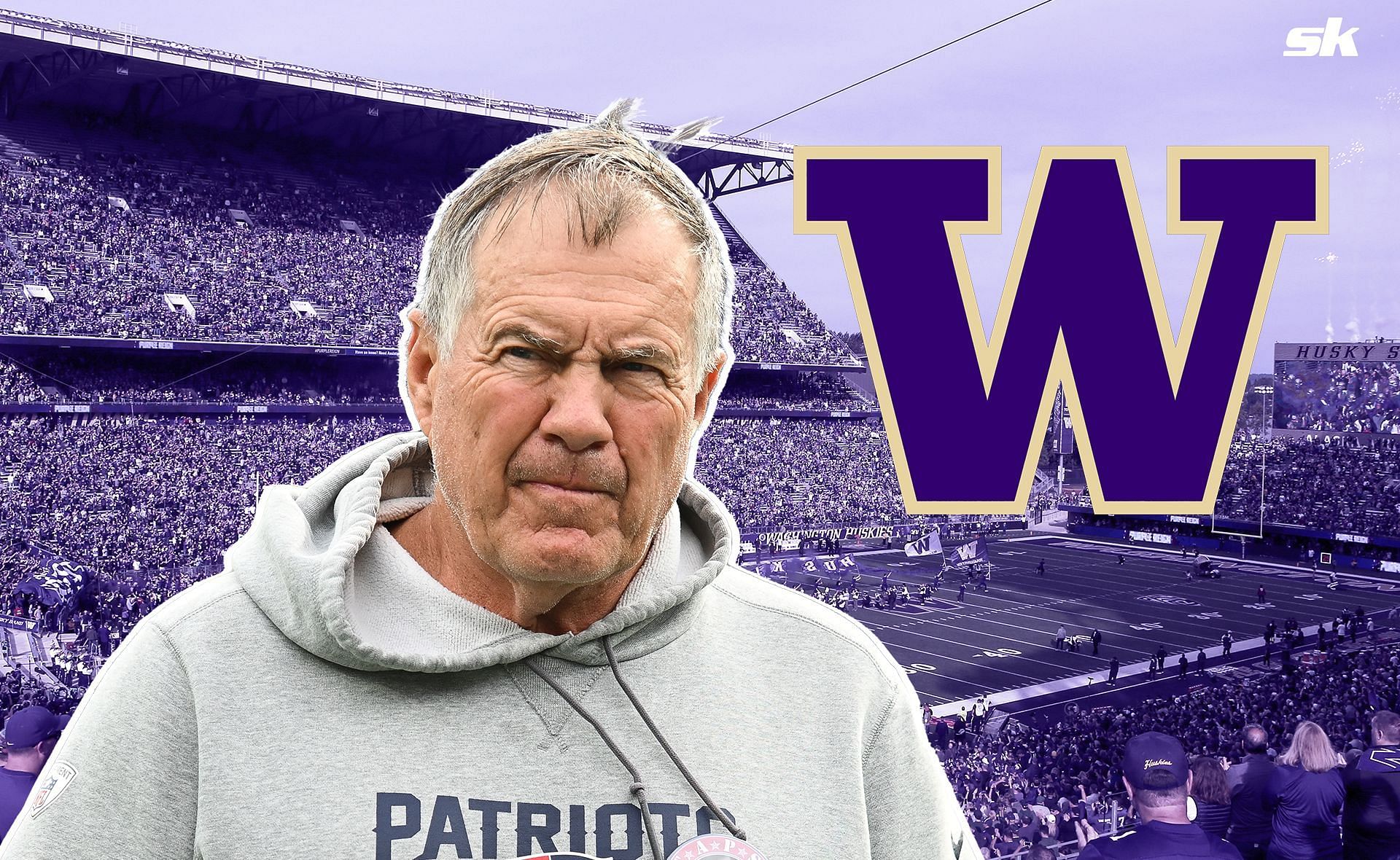 Bill Belichick and Washington Logo (Image Credit: Getty)