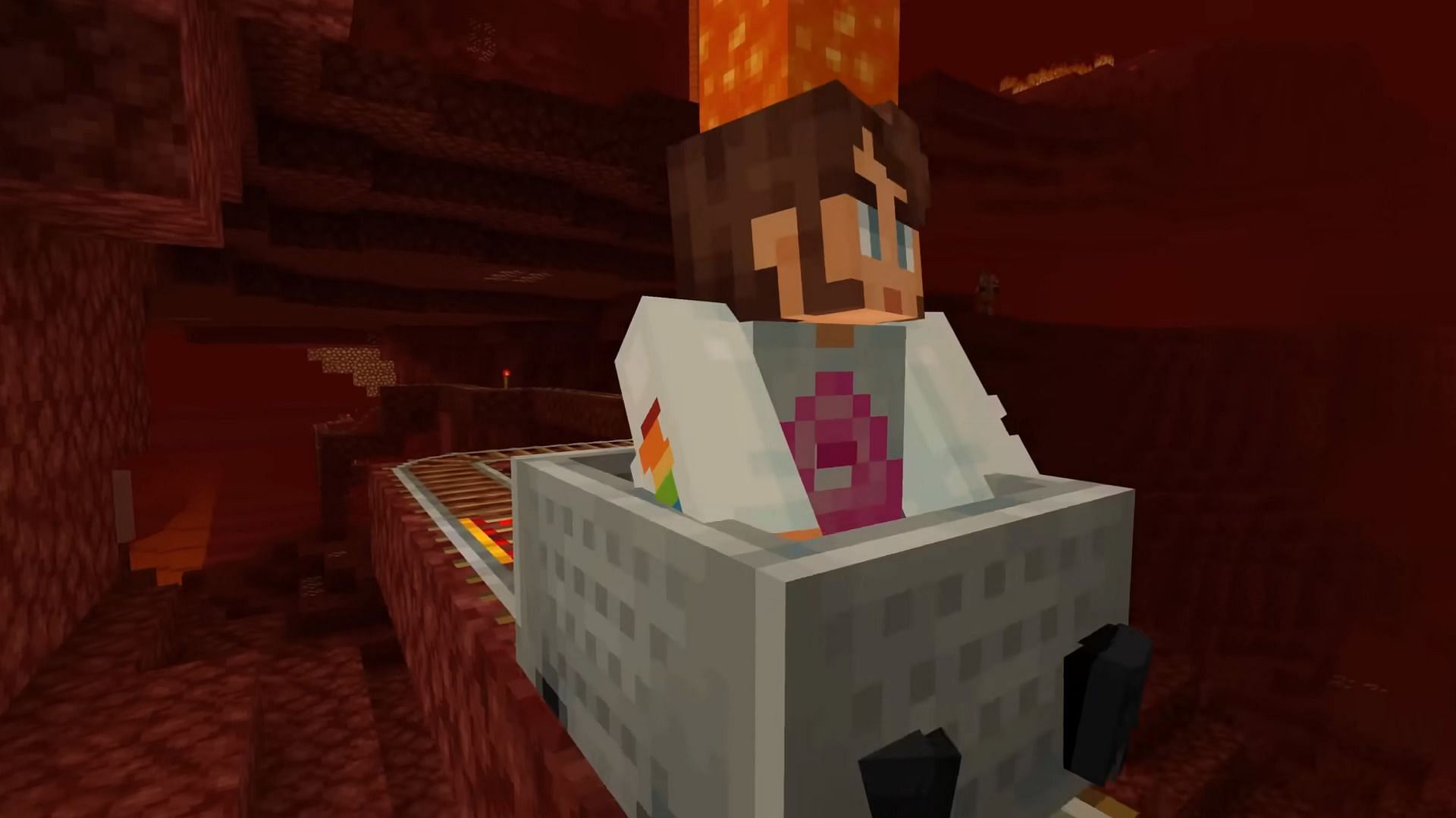 Minecraft: Java Edition&#039;s new gamerule can alter the maximum speed of minecarts (Image via Mojang)