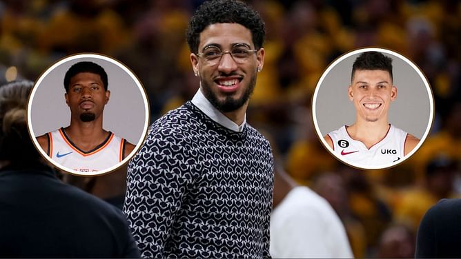 Tyrese Haliburton’s dad gets love from Paul George and Tyler Herro after Pacer's GF Jade Jones and family prank him with “Give me my money” trend