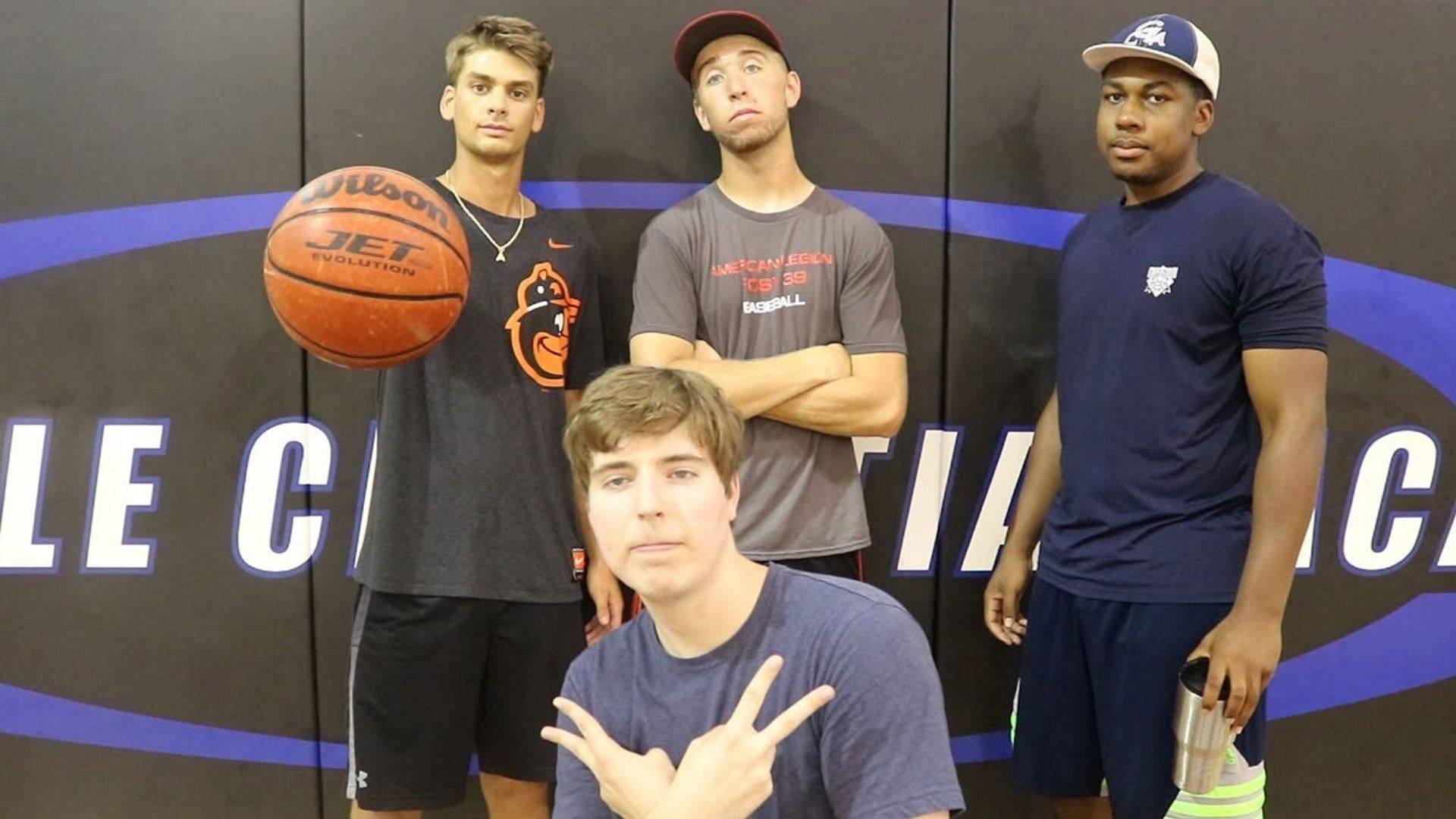 In the video, Tyler along with MrBeast and Chandler parody the popular sports content creation group Dude Perfect (Image via MrBeast/YouTube)