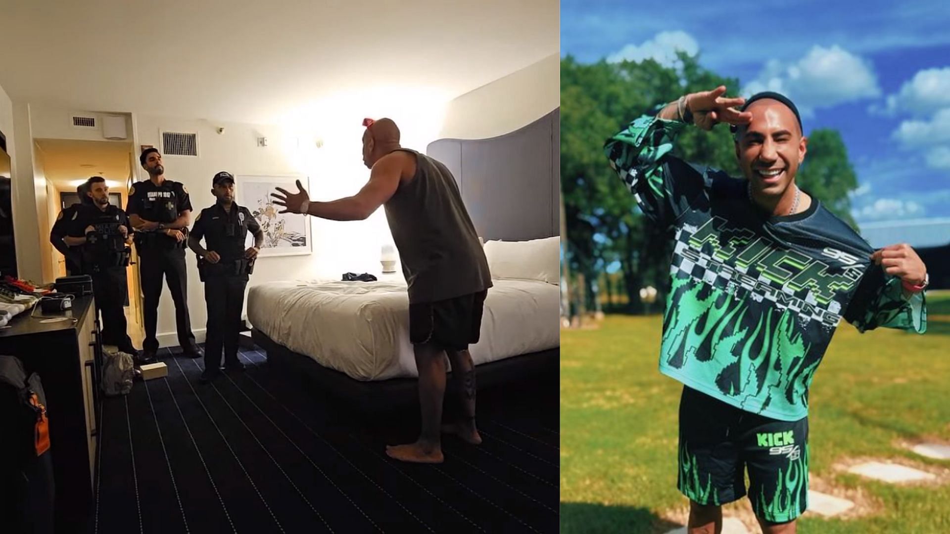 Fousey reminisces on the time he was arrested in Miami (Images via Fousey/Kick, @fousey/Instagram)