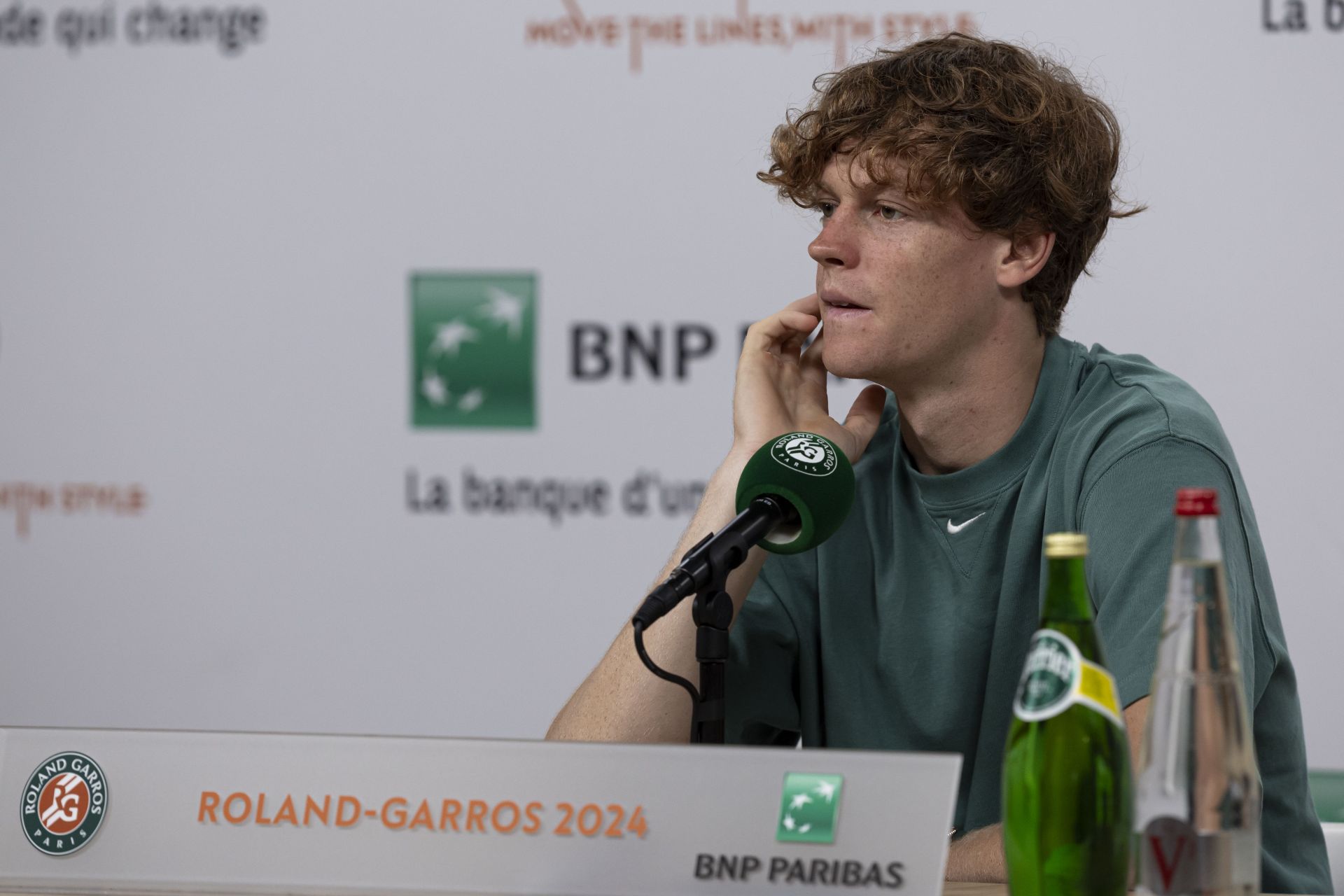 Jannik Sinner at a press conference. (Image: Getty)