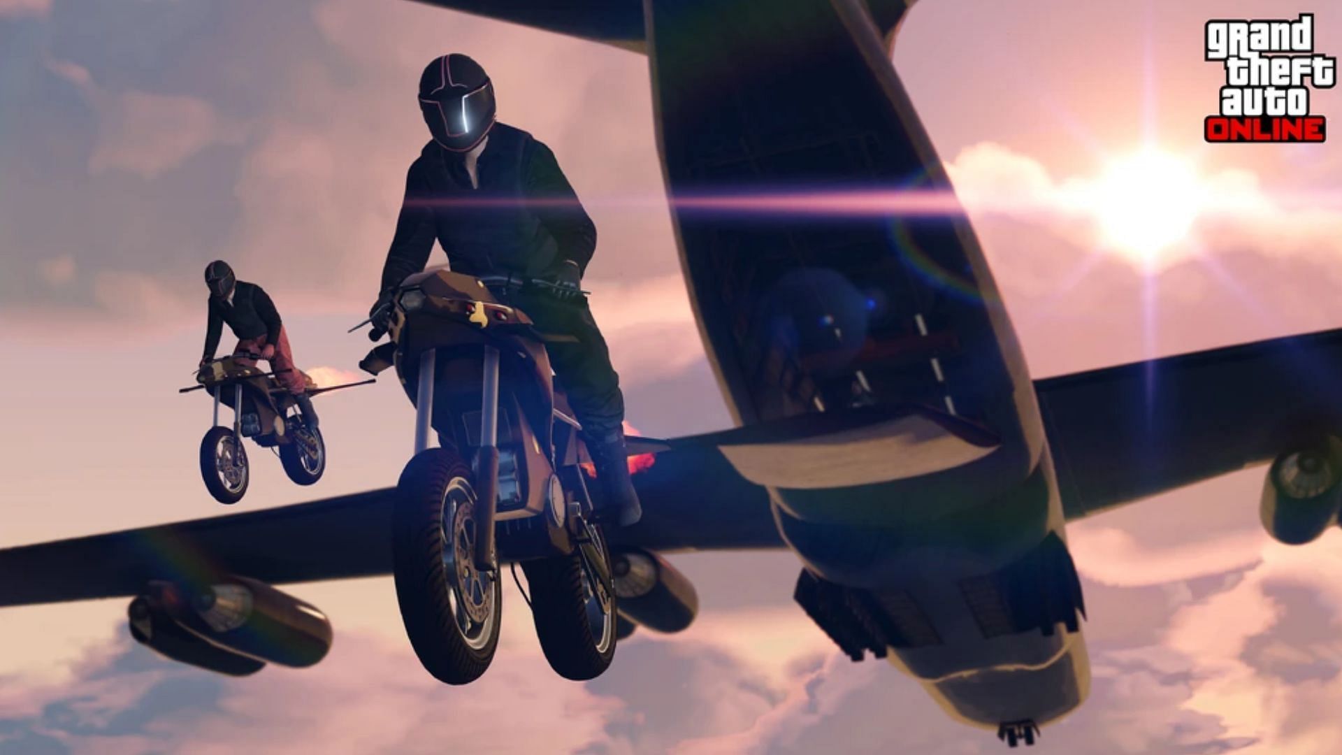 A fleet of flying bikes in Grand Theft Auto 5 Online (Image via Rockstar Games, GTA Wiki)