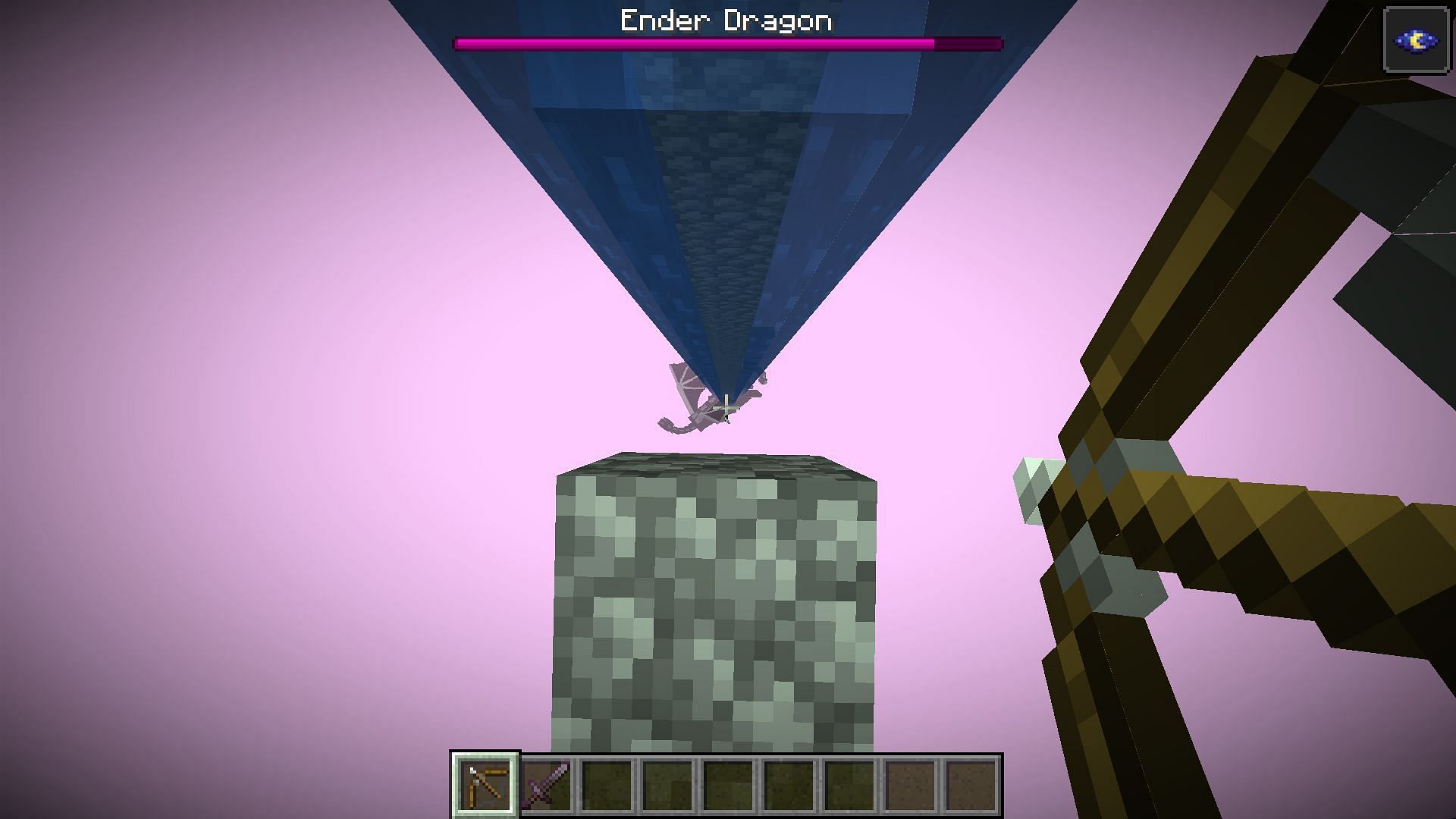 This method can be dangerous, but it can help you easily defeat the Ender Dragon in Minecraft (Image via Mojang)