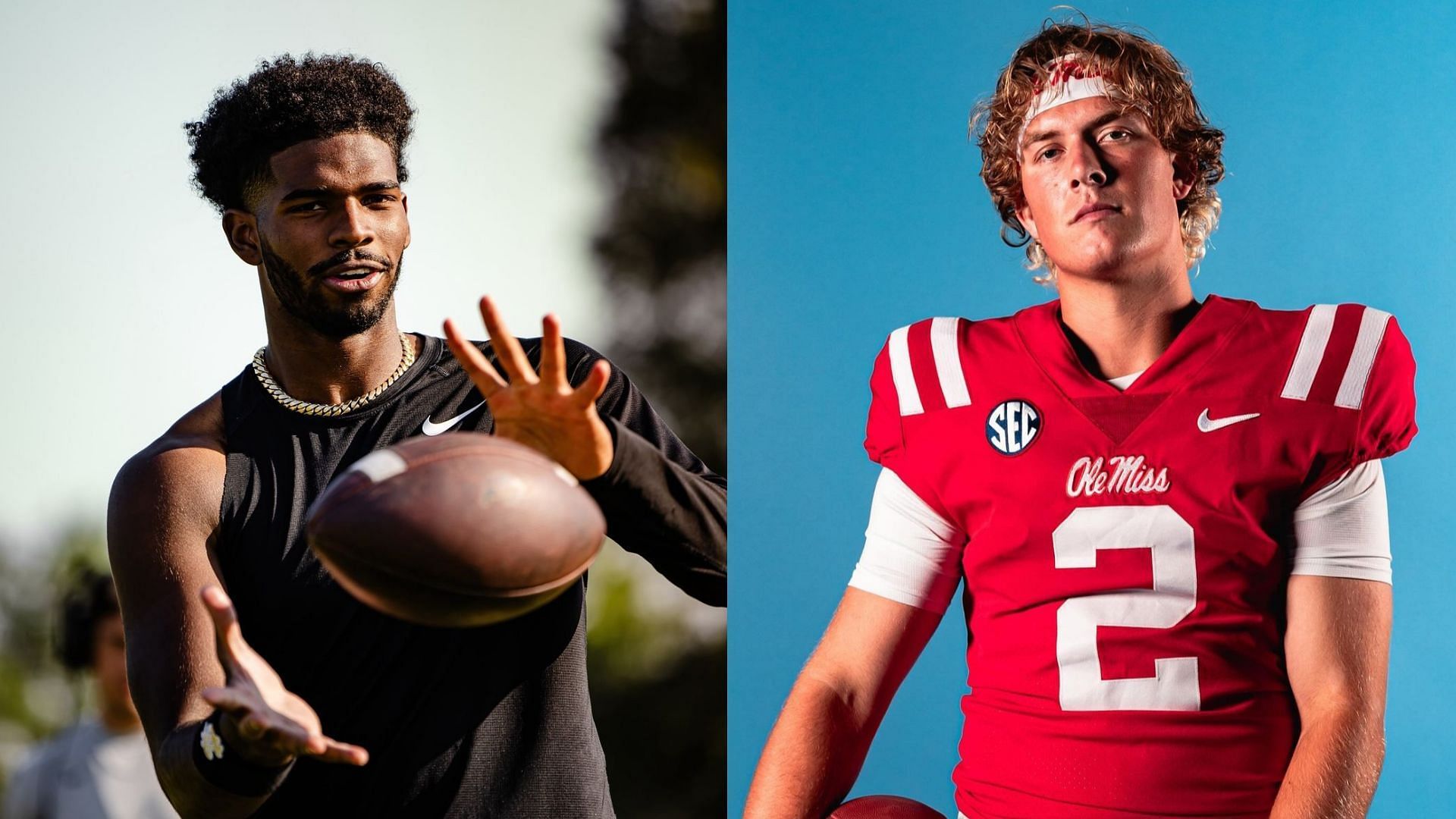 Colorado QB Shedeur Sanders and Ole Miss QB Jaxson Dart