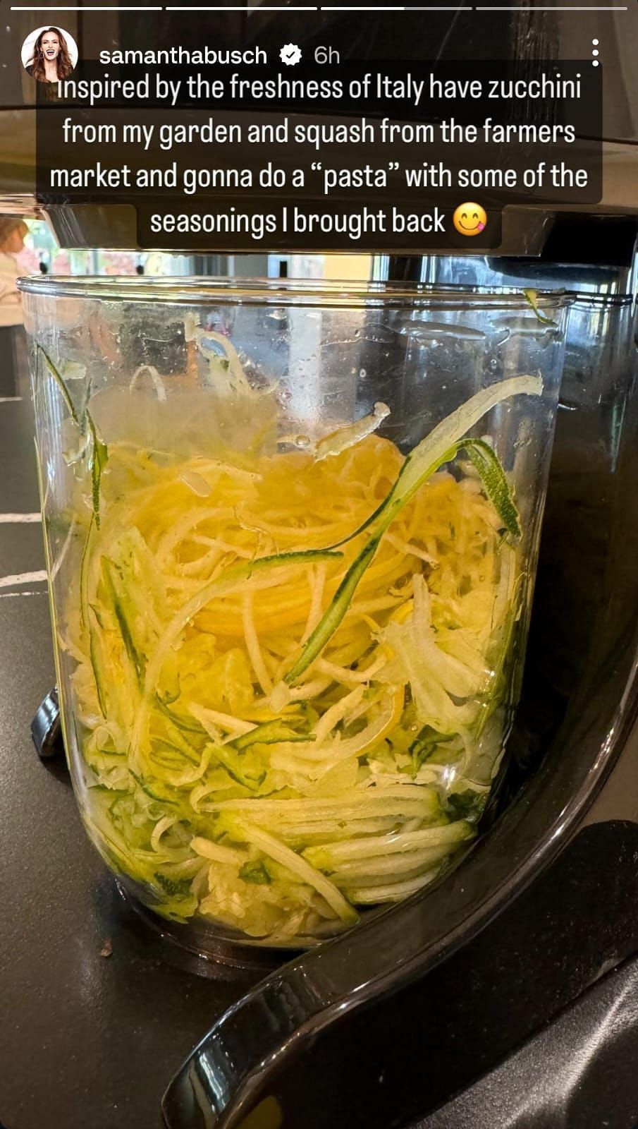 Samantha Busch&#039;s healthy pasta (Source: Samantha Busch/Instagram)