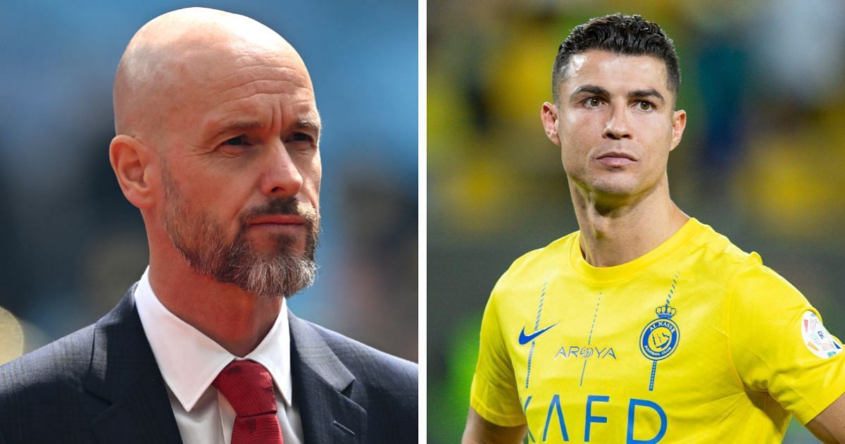 Erik ten Hag (left) and Cristiano Ronaldo (right)