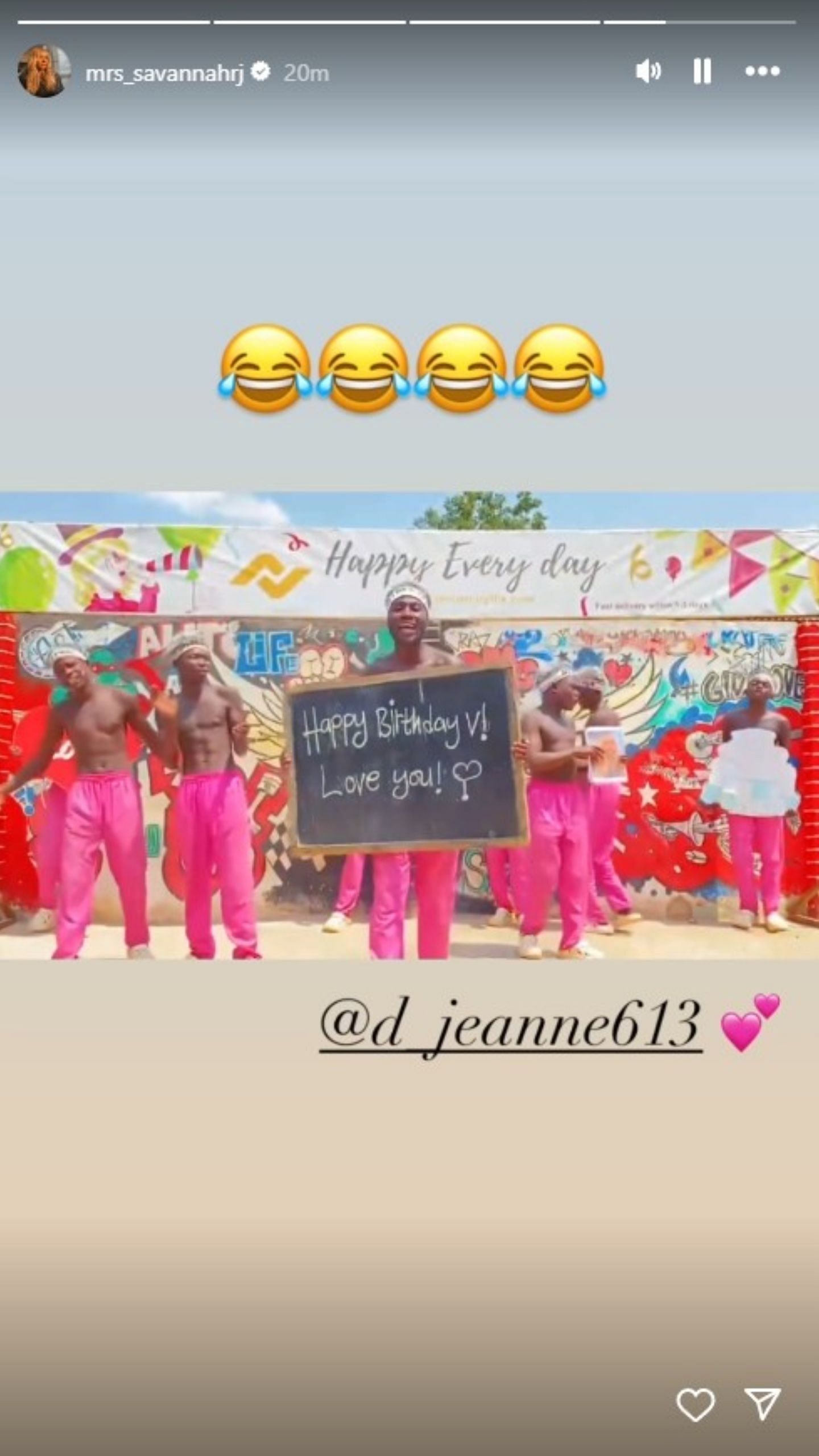 The African Greeting group sends their birthday wishes to Savannah (Image Credits: IG/mrs_savannahrj)