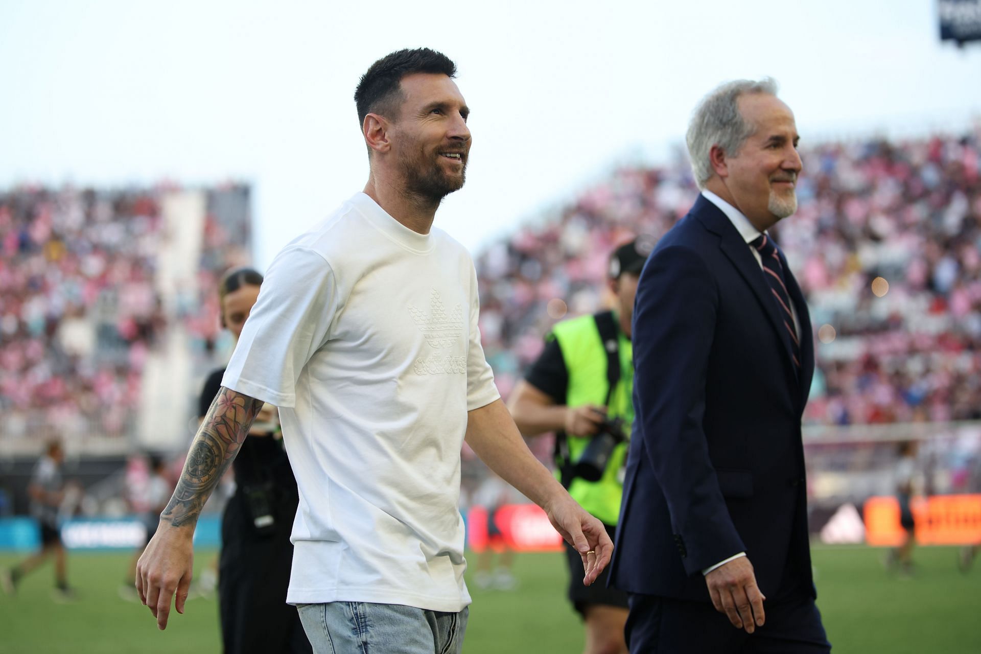 Inter Miami striker Lionel Messi (left)