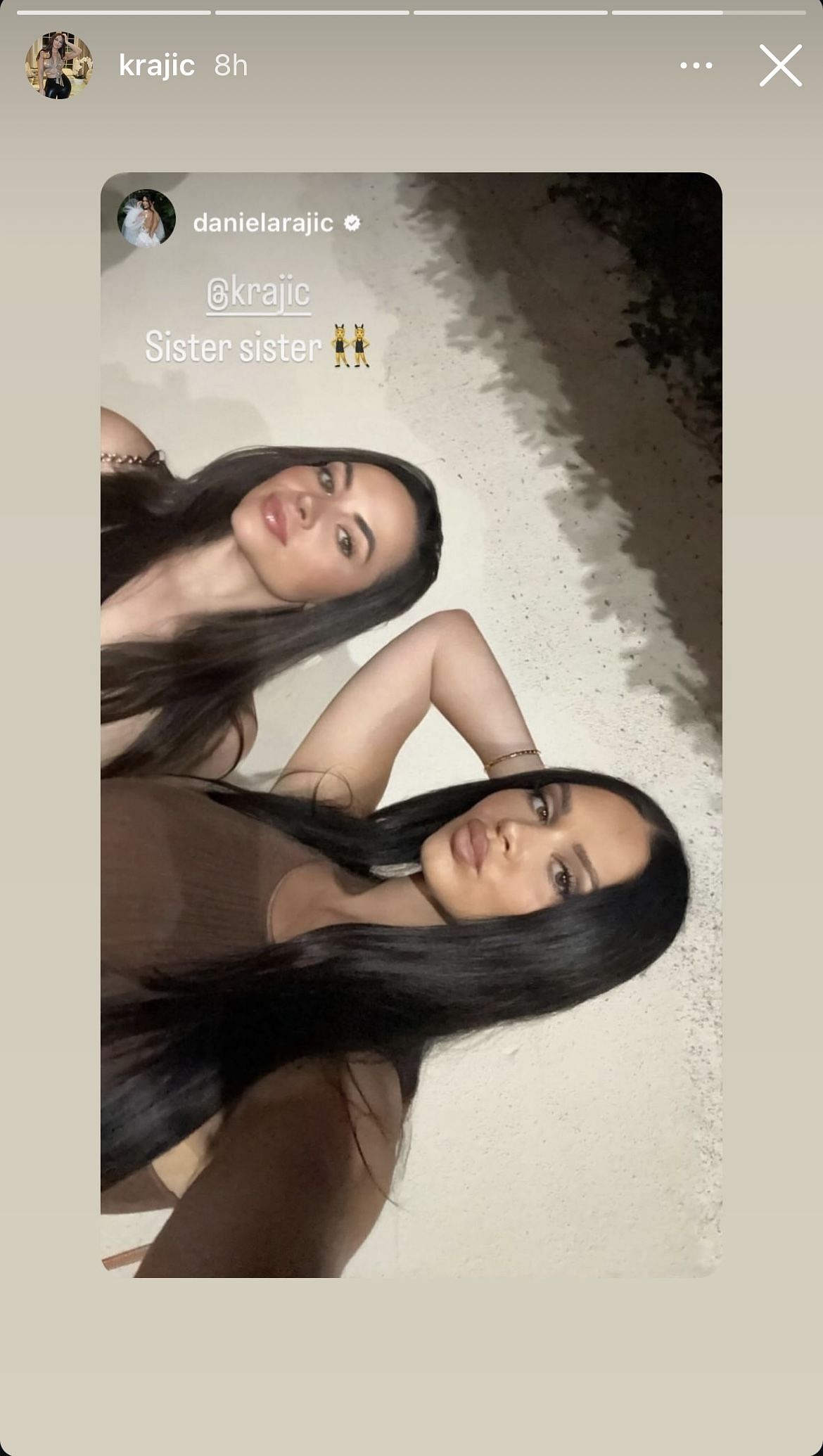 Paul George's wife poses next to sister Kristina Rajic