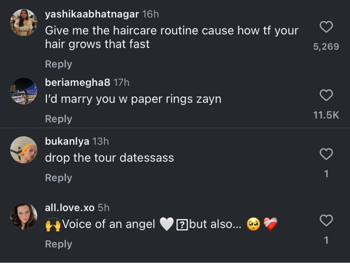 Fans react to Zayn&#039;s Instagram post (Image via Instagram/ @zayn)