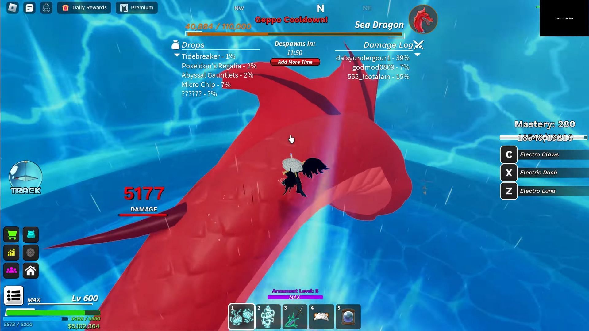 Lunarian race in action (Image via Roblox || Lheeyoh on YouTube)