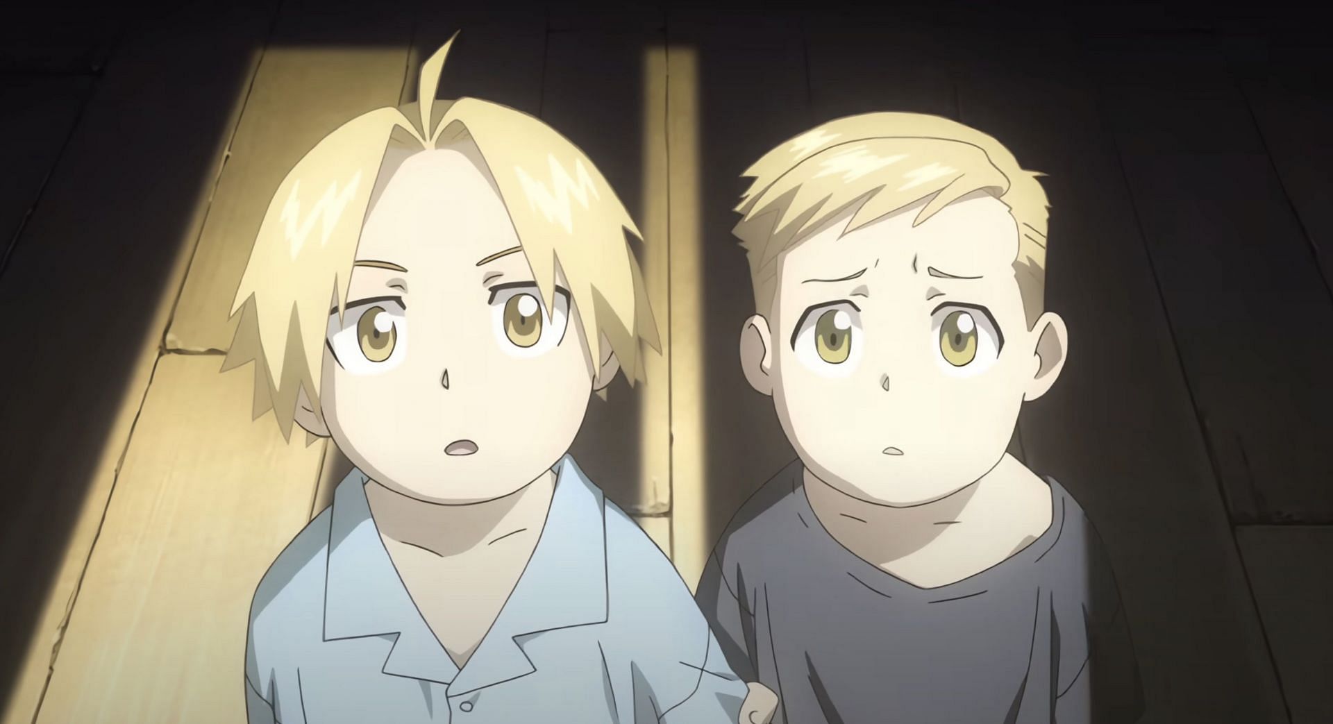 Young Edward and Alphonse Elric as seen in anime (Image via Studio Bones)