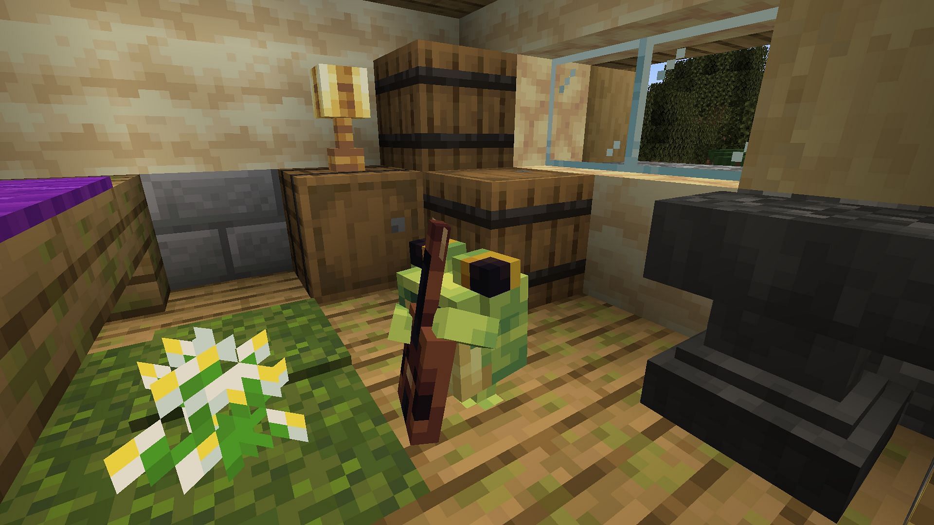 The Ribbits Minecraft mod adds a race of adorable sentient frogs to the game (Image via Mojang)