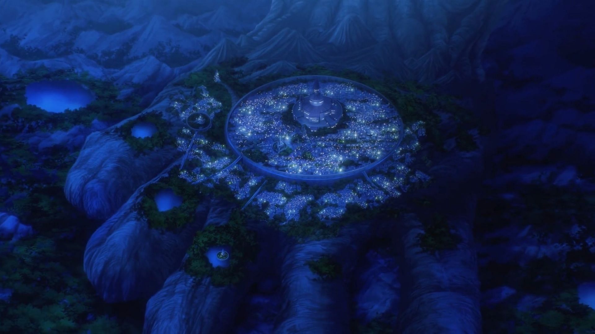 Aldoron&#039;s right-hand city as shown in the anime (Image via J.C. Staff)