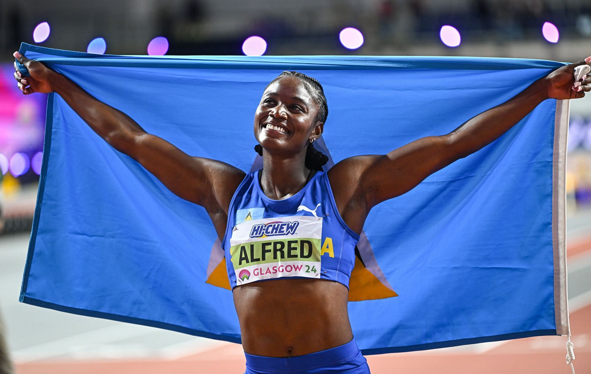 Julien Alfred at the World Indoor Athletics Championships 2024 . (Photo By Sam Barnes/Sportsfile via Getty Images)